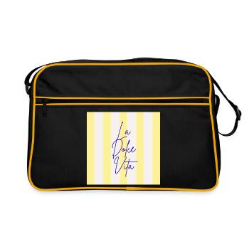 Minimalist LA DOLCE VITA Graphic Tee Design - Sac Retro - noir/or - Devant
