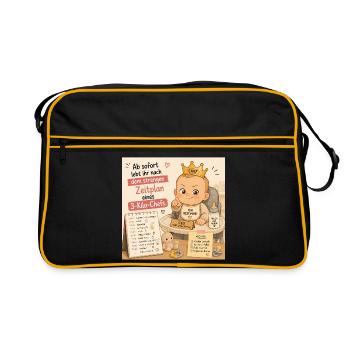 Babys im Alltag - Retro Tasche - Schwarz/Gold - Vorne