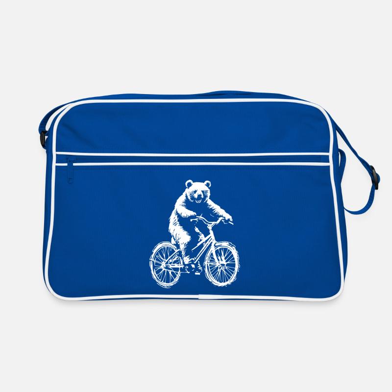 Funny Bicycle Bear Retro Bag