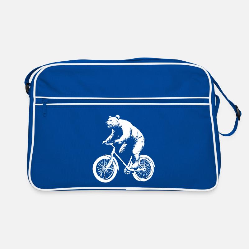 Funny Bicycle Bear Retro Bag