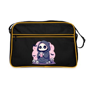 Petit démon flippant et mignon | Pastel Goth Ligne Audacieuse A - Sac Retro - noir/or - Devant