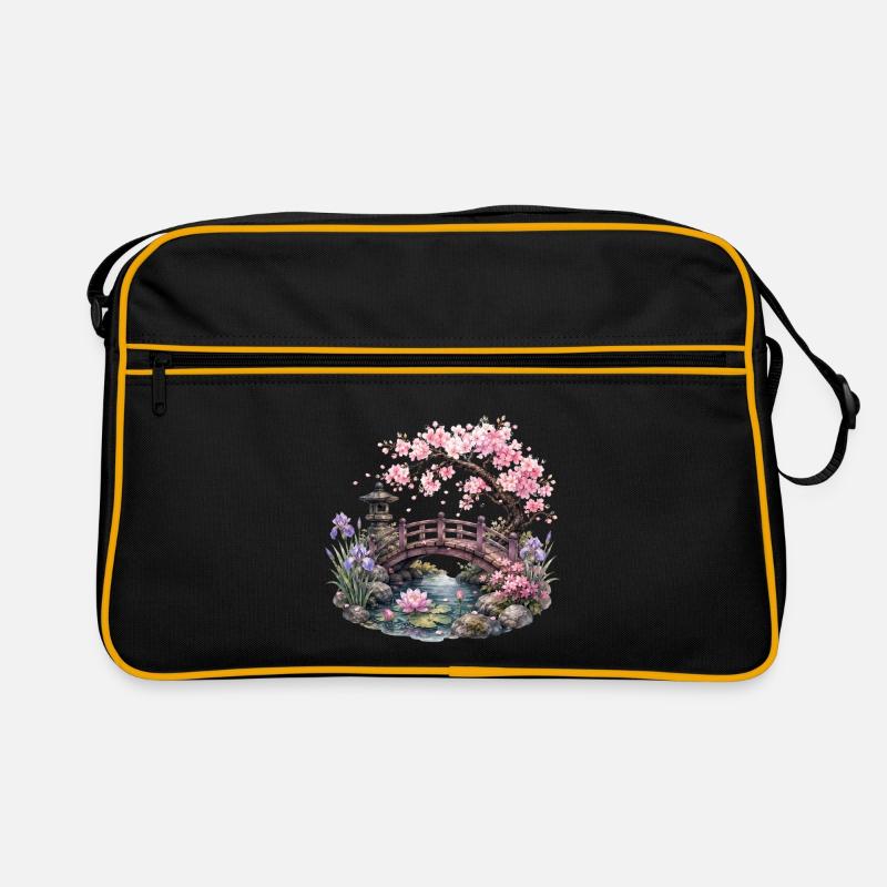 Cherry Blossom Garden - Retro Bag - black/gold