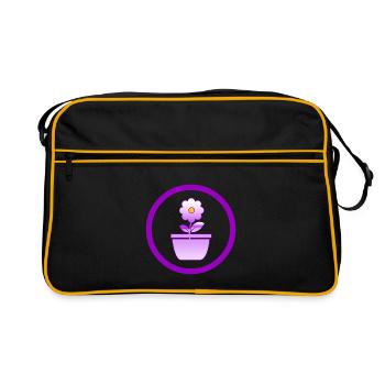 Blume - Retro Tasche - Schwarz/Gold - Vorne