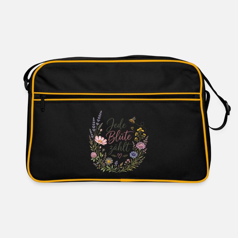 Chaque fleur compte - Sac Retro - noir/or