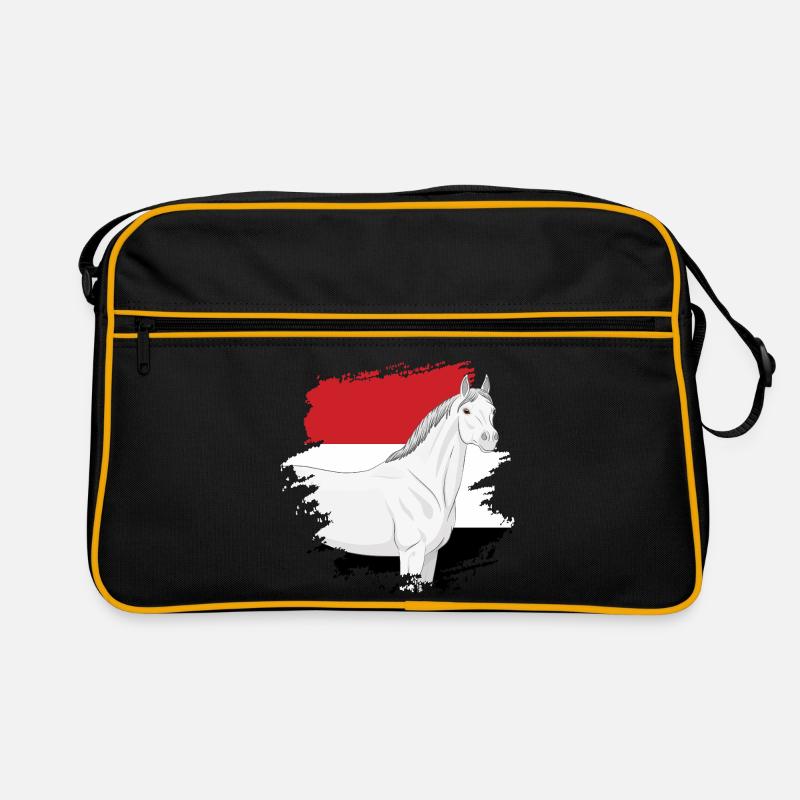 La tête d'un cheval Abbayan et le drapeau du Yémen Sac Retro