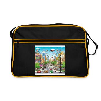 Colourful city of the future - Retro Bag - black/gold - Front