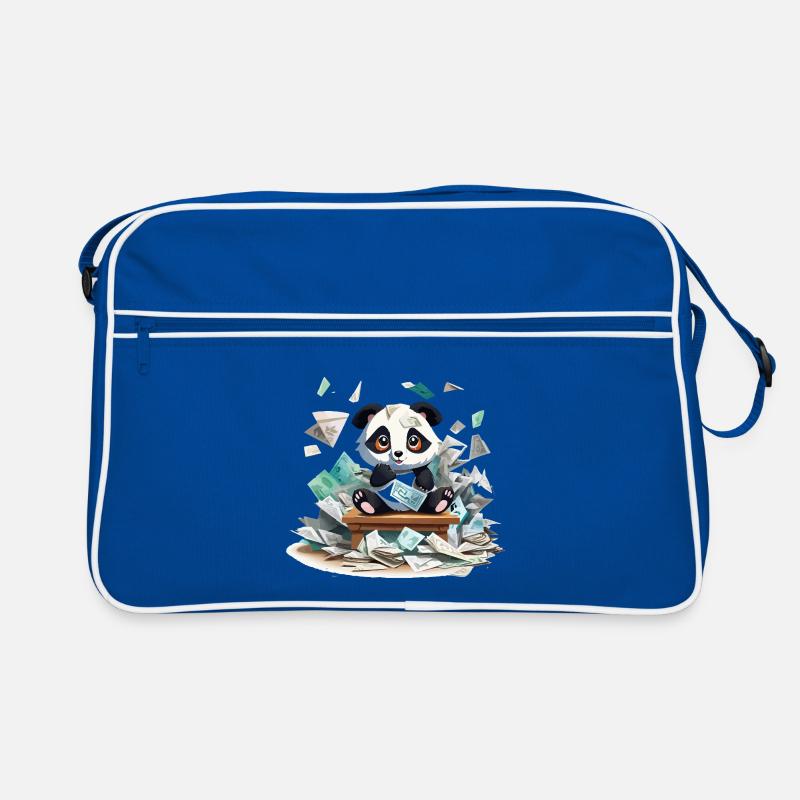 Pluie d’argent panda à la table Sac Retro