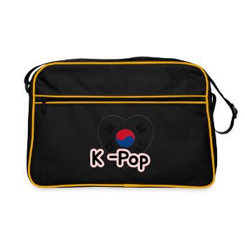 K-Pop Heart Taeguk Trigram - Retro Bag - black/gold - Front