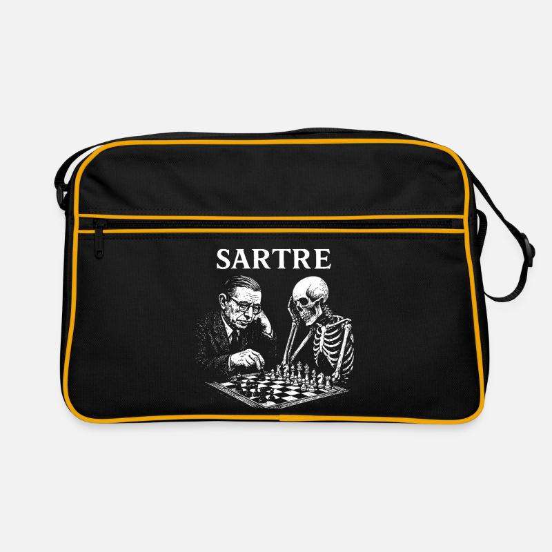 Sartre Playing Chess with Skeleton Retro Bag