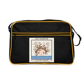 Sea of Tranquility and Thoughts - Retro Bag - black/gold - Front