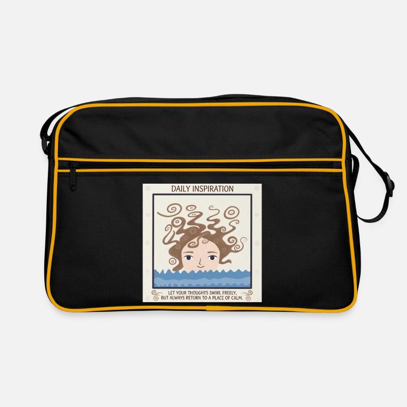 Mer de Tranquillité et de Pensées - Sac Retro - noir/or