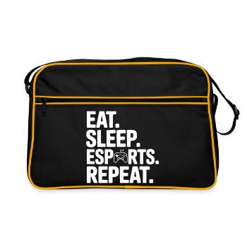 Mange. Dors. L’esport. Répétez. - Sac Retro - noir/or - Devant