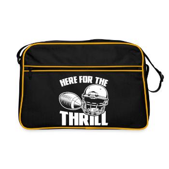 Hier für den Nervenkitzel - Retro Tasche - Schwarz/Gold - Vorne