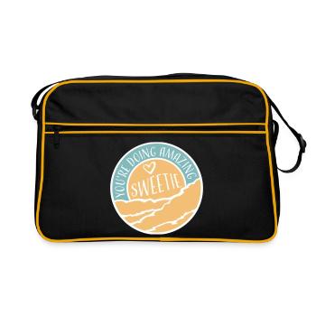 Tu fais un travail incroyable ma chérie, drôle, encourageant. - Sac Retro - noir/or - Devant