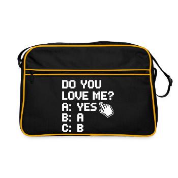Do You Love Me Relationship Love Couple Love Marriage Couple - Retro Bag - black/gold - Front