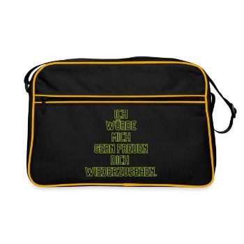 Ich Würde Mich Gern Freuen Wiedersehen - Retro Tasche - Schwarz/Gold - Vorne