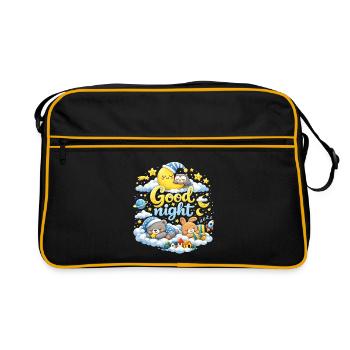 Modèle de T-shirt Sleepy Moon Good Night Kids - Sac Retro - noir/or - Devant
