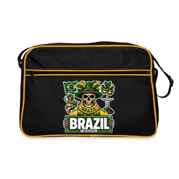 SkullCostume World Edition: Brasilien - Retro Tasche - Schwarz/Gold - Vorne