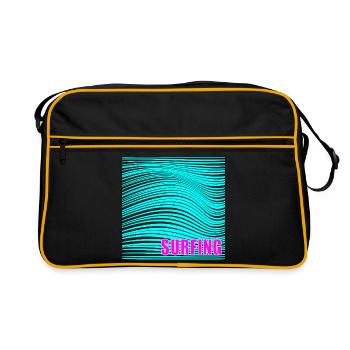 Summer Surfing Waves - Retro Bag - black/gold - Front