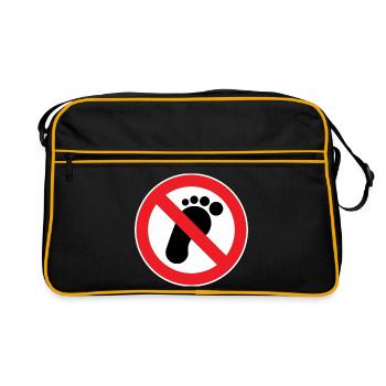No trespassing. Barefoot walking prohibited - Retro Bag - black/gold - Front