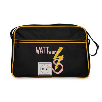 Lugworm Ambiguous Joke Dad Humor Gift Idea - Retro Bag - black/gold - Front