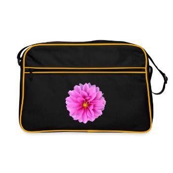 Vibrant_Pink_Dahlia_Flower_Wall_Art_Print - Retro Bag - black/gold - Front