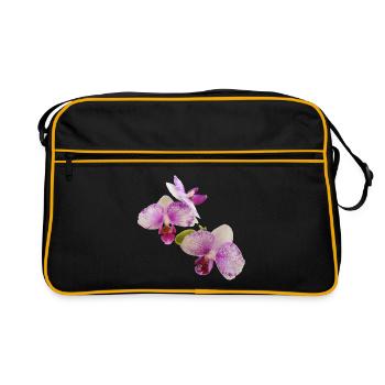 Live_Purple_Speckled_Harlequin_Orchid_Plant - Retro Bag - black/gold - Front