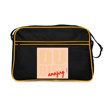 Bonne humeur, estime de soi, - Sac Retro - noir/or - Devant