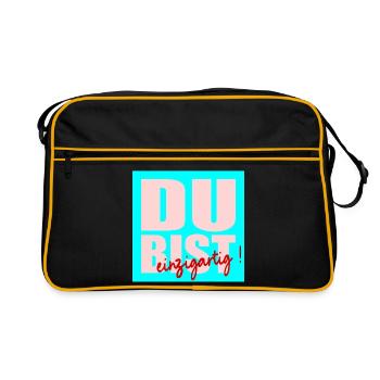 You are unique - Retro Bag - black/gold - Front