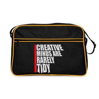 Creative Minds Are Rarely Tidy Funny Creative Logo - Retro Bag - black/gold - Front