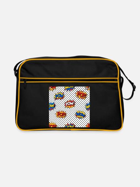Pop-Art-Comic-Burst-Muster - Retro Tasche - Schwarz/Gold