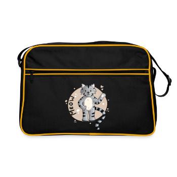 Kitten Meow Cartoon - Retro Bag - black/gold - Front