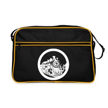 Locomotive Drawing - Retro Bag - black/gold - Front