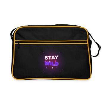 Stay Wild - Typographie Graffiti Néon - Sac Retro - noir/or - Devant