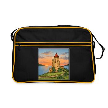 Sunset Castle by the Sea - Retro Bag - black/gold - Front