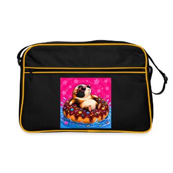 choupie sur un Donut - Sac Retro - noir/or - Devant