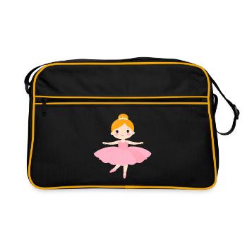 Petite ballerine en tutu rose – Charme de danse - Sac Retro - noir/or - Devant