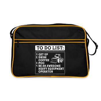 Construction site excavator driver excavation - Retro Bag - black/gold - Front
