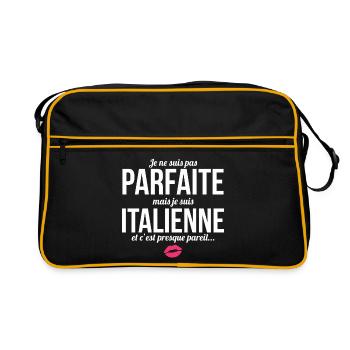 I'm not perfect but I'm Italian... - Retro Bag - black/gold - Front
