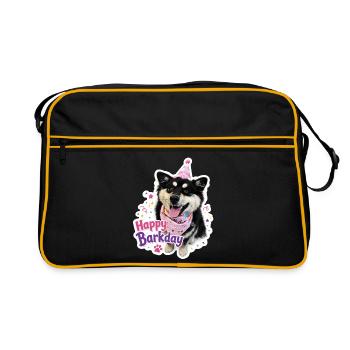 Happy Barkday Finnish Lapphund - Retro Bag - black/gold - Front