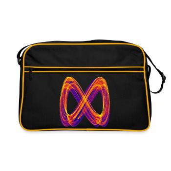 Boucles lumineuses de l’Attracteur étrange de l’infini - Sac Retro - noir/or - Devant