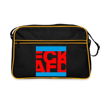 FCK AFD, NIE WIEDER IST JETZT, NO NZS, NO AFD - Retro Bag - black/gold - Front
