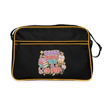 Books, Bubble Tea and K-Pop - Retro Bag - black/gold - Front