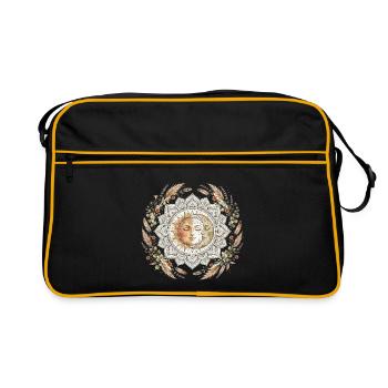 Sun Moon Mandala Boh Yoga Spiritual - Sac Retro - noir/or - Devant