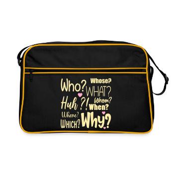 I have Questions - Retro Bag - black/gold - Front