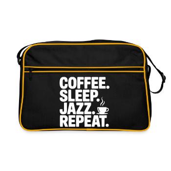 Café. Dors. Jazz. Répétez. - Sac Retro - noir/or - Devant