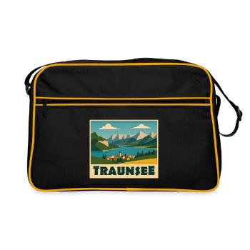 Traunsee Minimal - Retro Tasche - Schwarz/Gold - Vorne