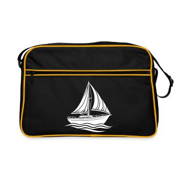 Voilier sportif moderne aux contours propres - Sac Retro - noir/or - Devant