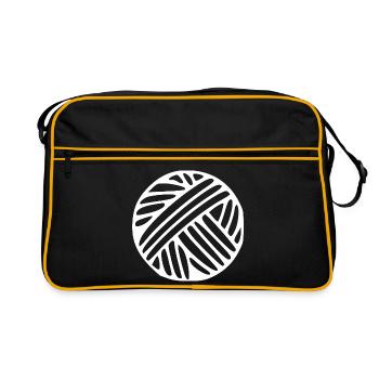 Cadeau en laine de pelote de laine - Sac Retro - noir/or - Devant