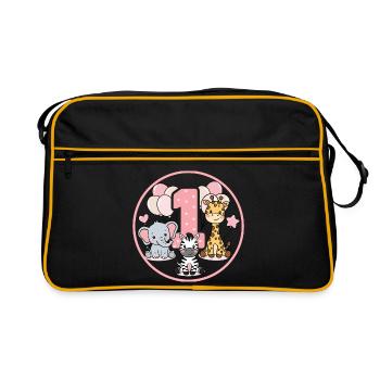 Premier anniversaire Faune 1 - Sac Retro - noir/or - Devant